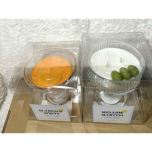 Set Of 2 - Cocktail Martini Glass Scented Candles - Bullseye's Playground - Picture 4 of 11